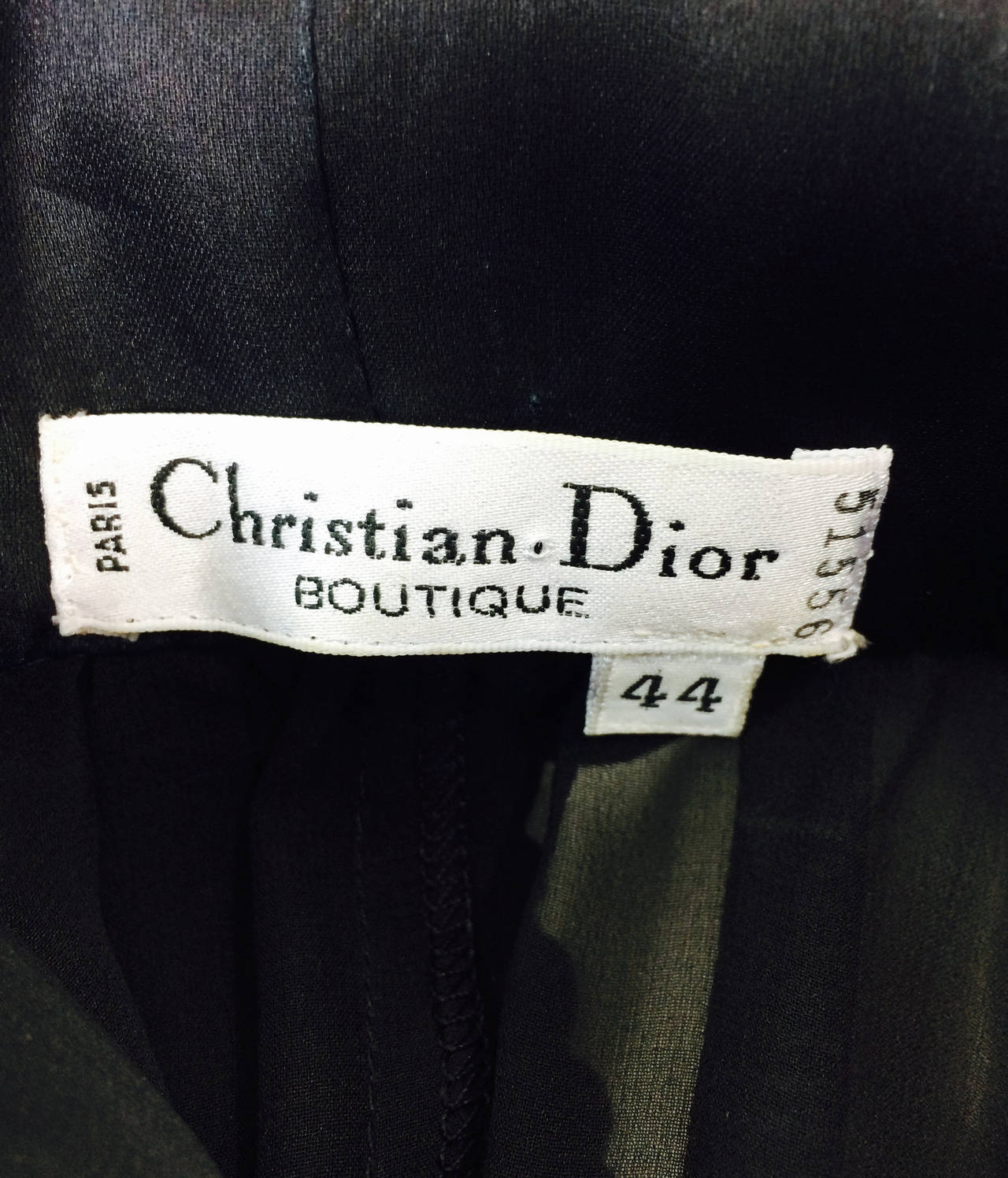 Christian Dior Boutique numbered black chiffon tiered pant set 1980s 6