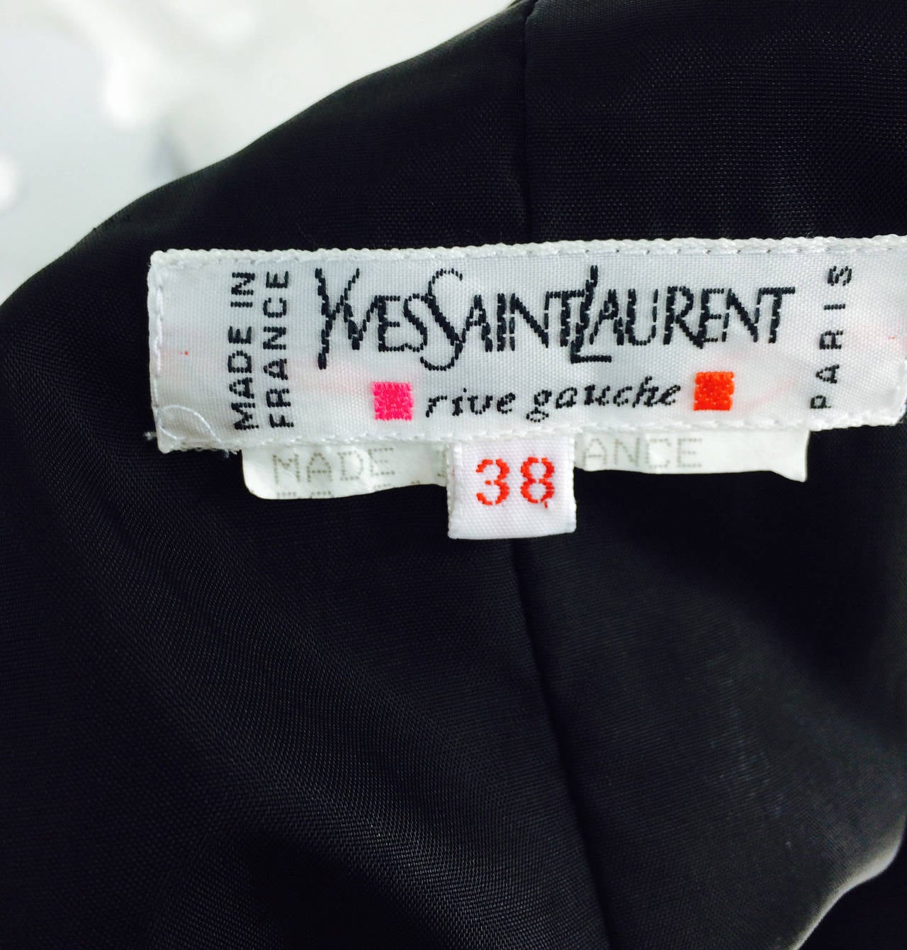 Yves St Laurent Rive Gauche black hammered satin evening skirt 5