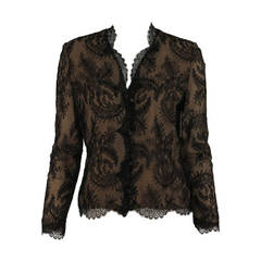 1930s romantic black Chantilly lace blouse 6