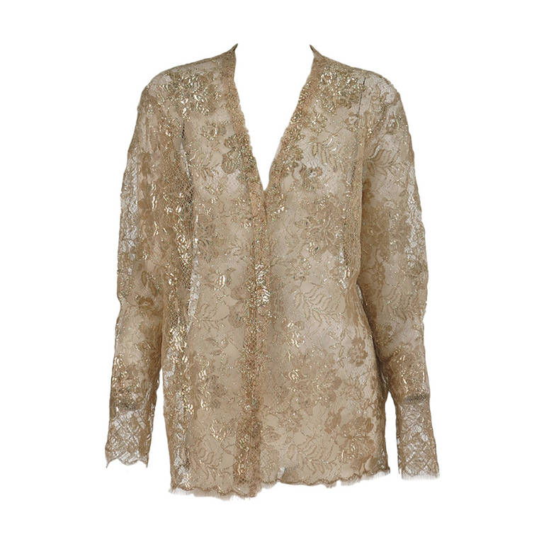 1980s Isadora Paris gold lace jacket