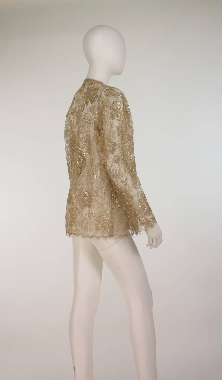 Women's 1980s Isadora Paris gold lace jacket