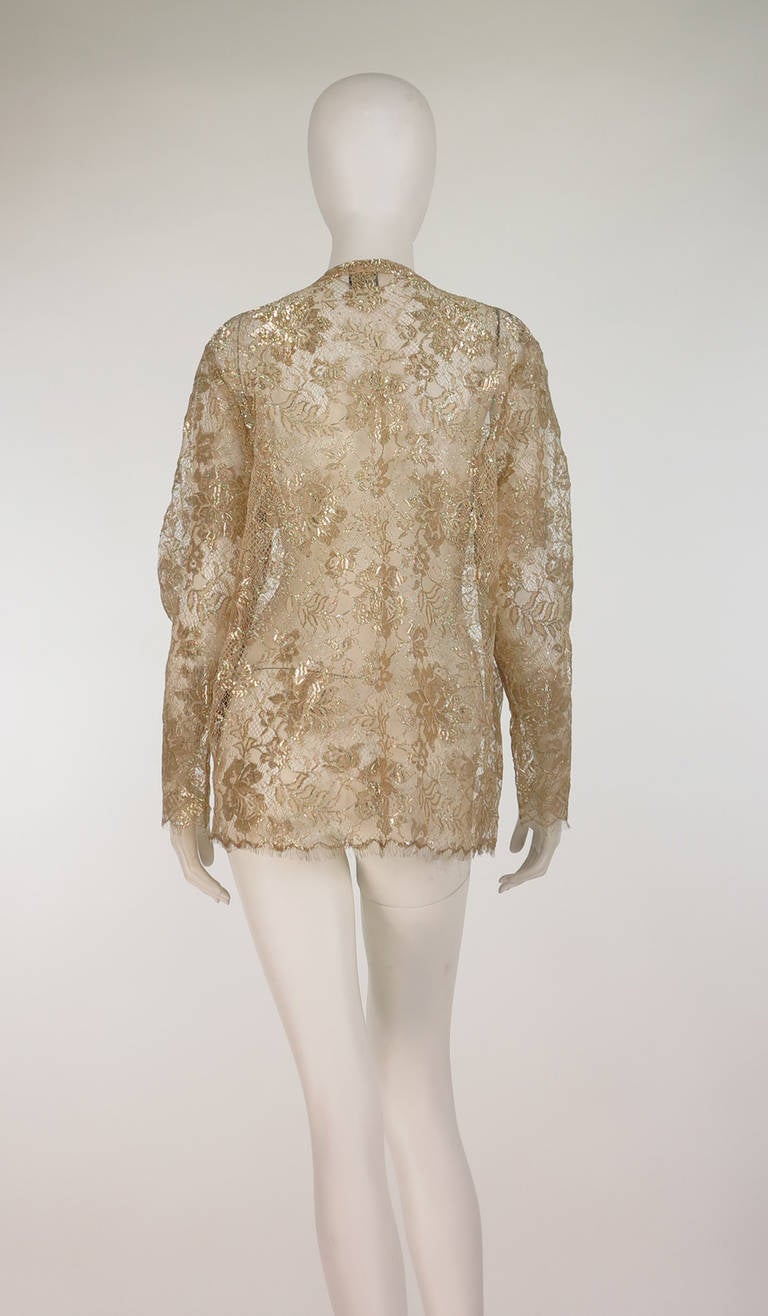 1980s Isadora Paris gold lace jacket 1