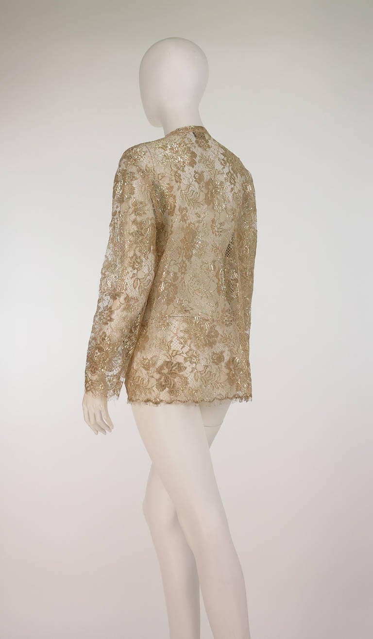 1980s Isadora Paris gold lace jacket 2