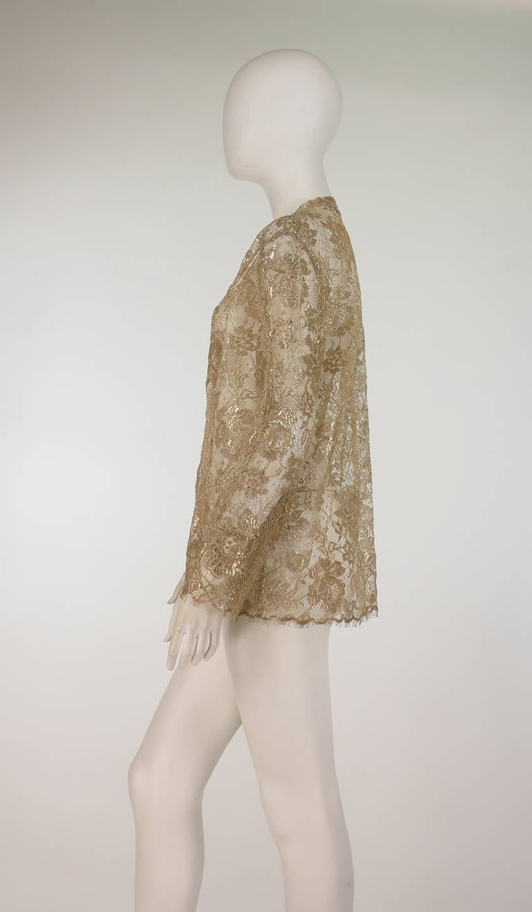 1980s Isadora Paris gold lace jacket 3