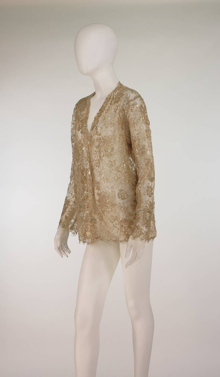 1980s Isadora Paris gold lace jacket 4