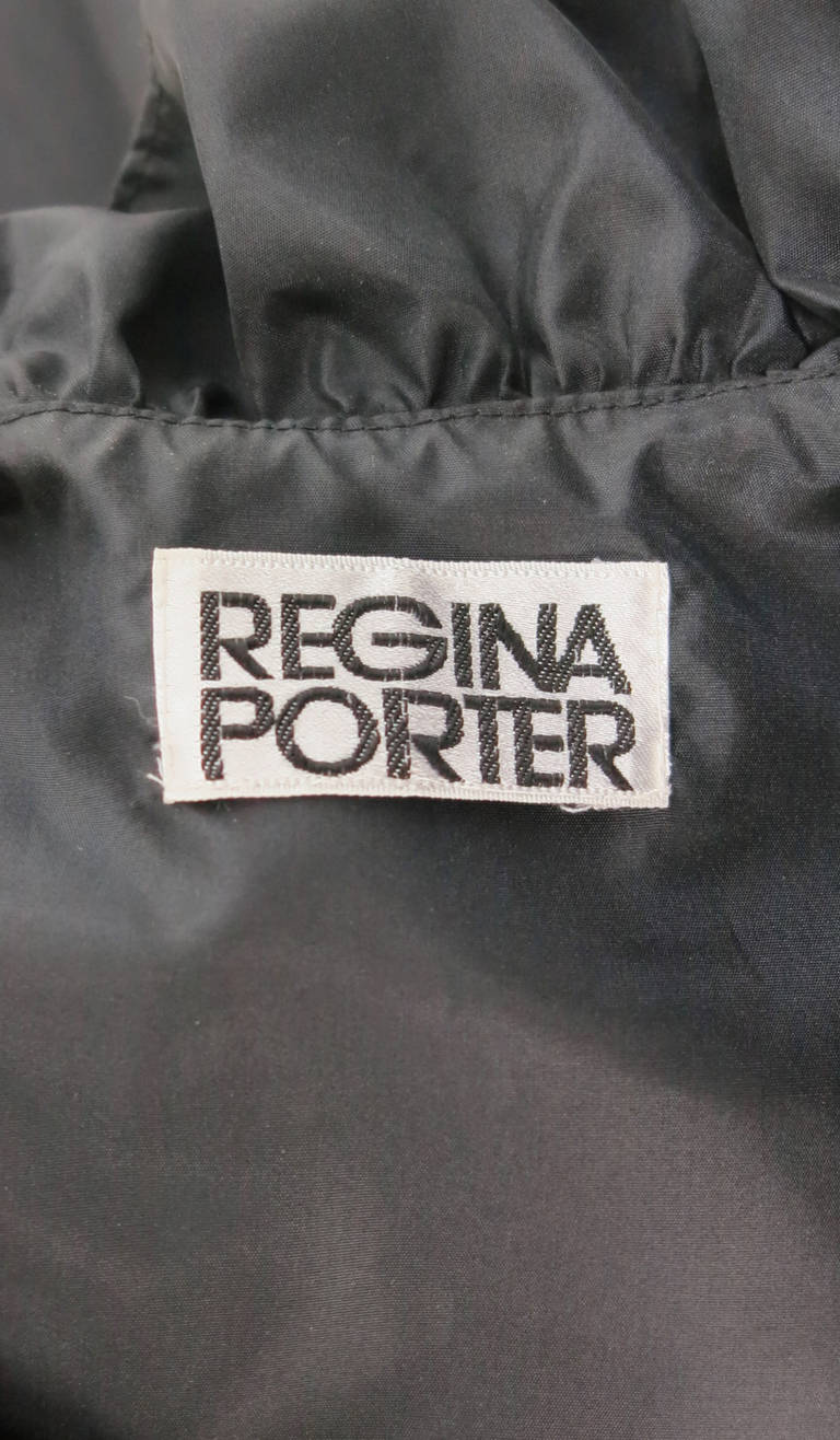 1980s Regina Porter black silk evening blouse 1