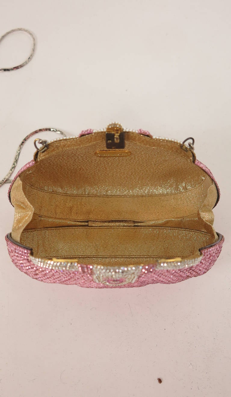 pink crystal purse