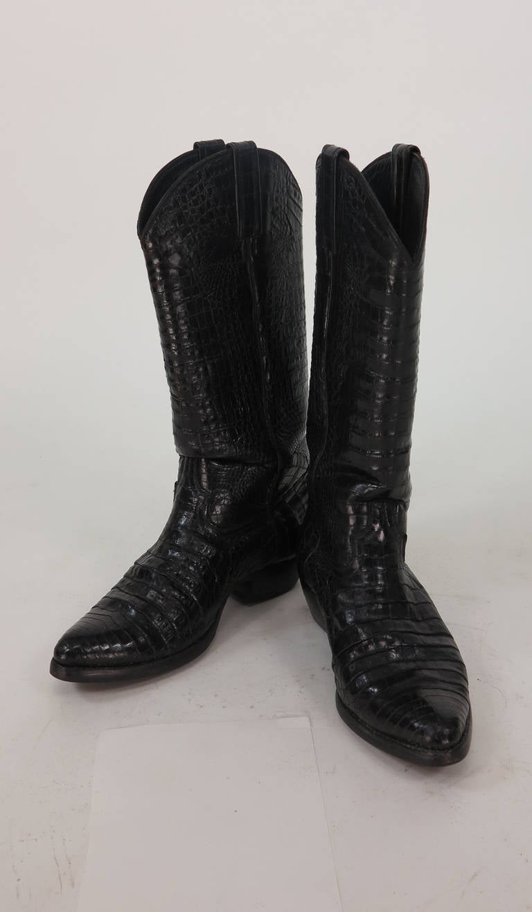 Women's Lucchese black leather cowboy boots