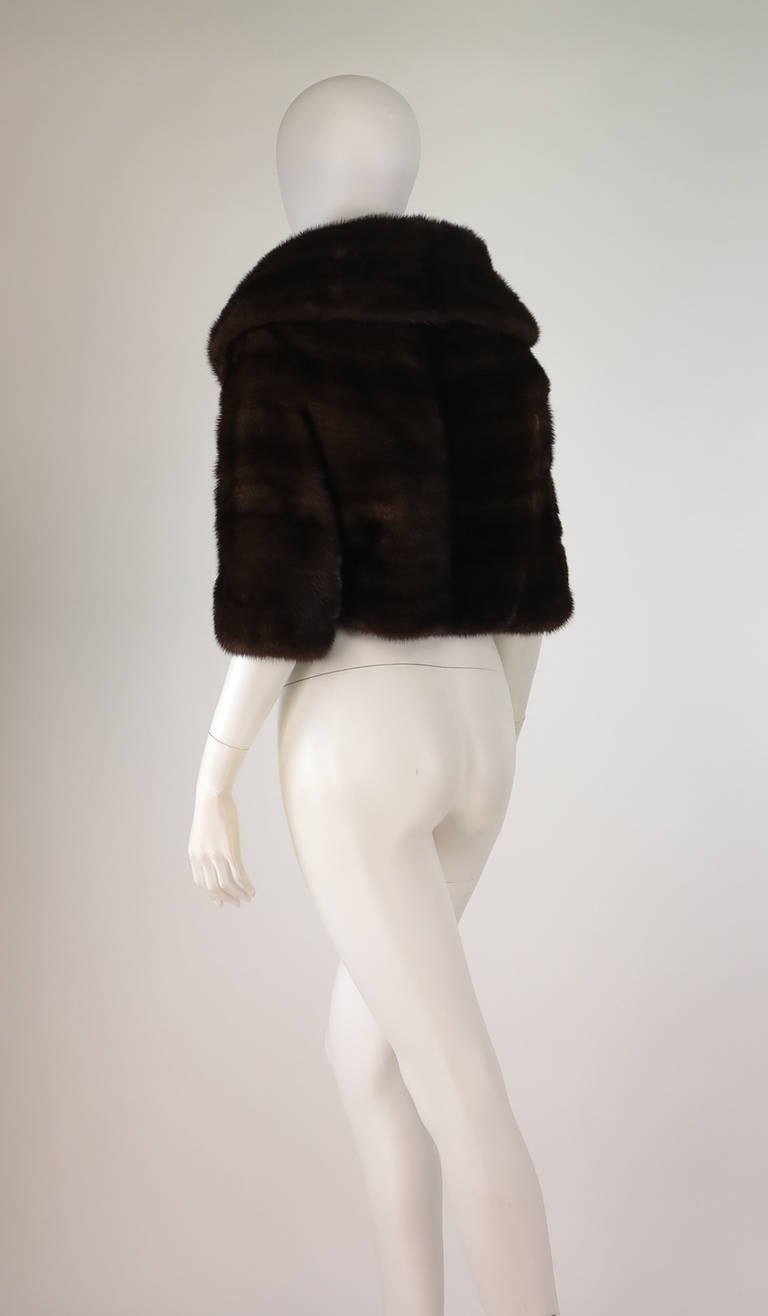 Women's 1956 Saks Fifth Ave.cropped dark mink fur jacket