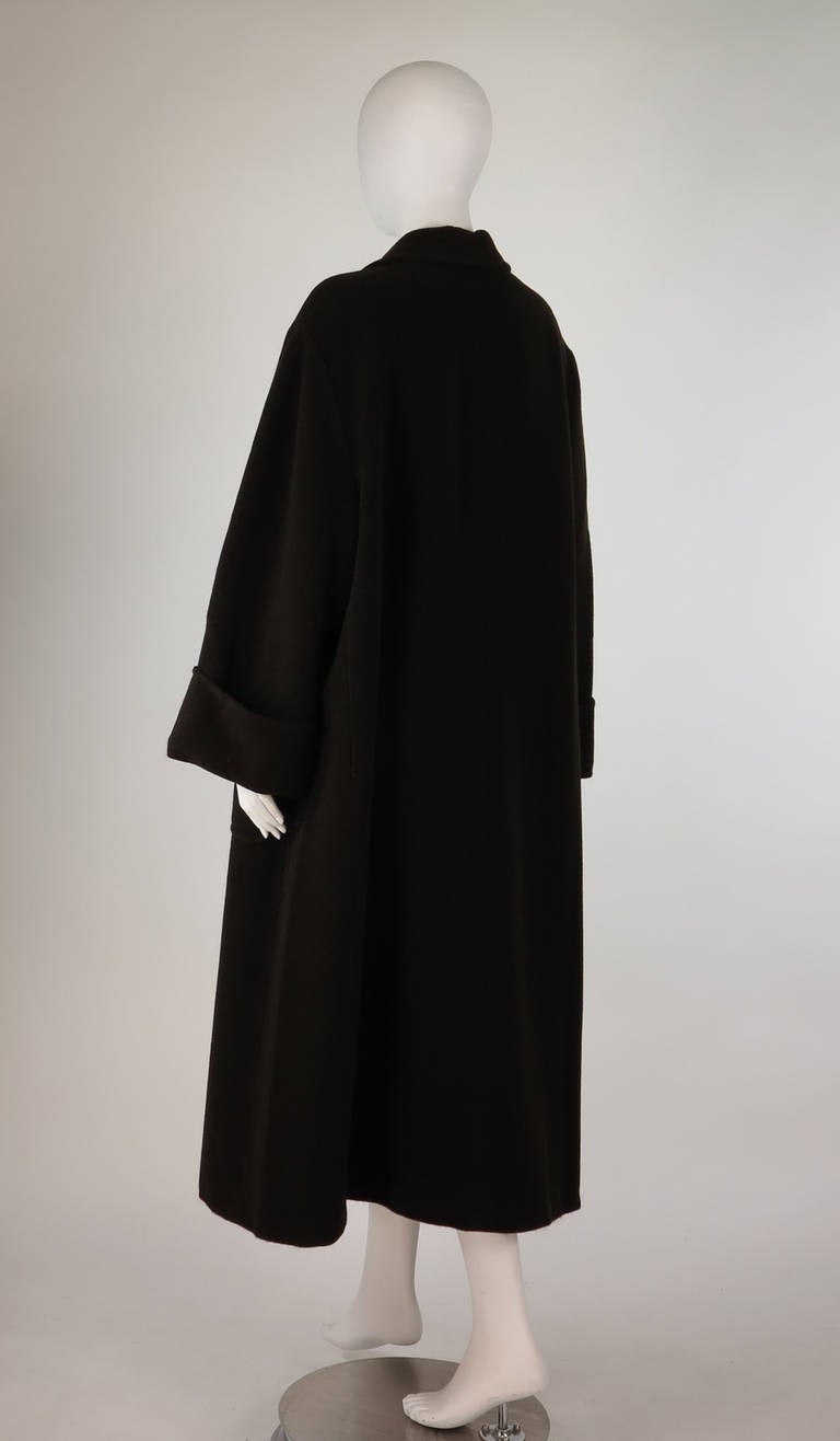 Black Vestimenta Italy Oversize Brown Wool Coat 1990s