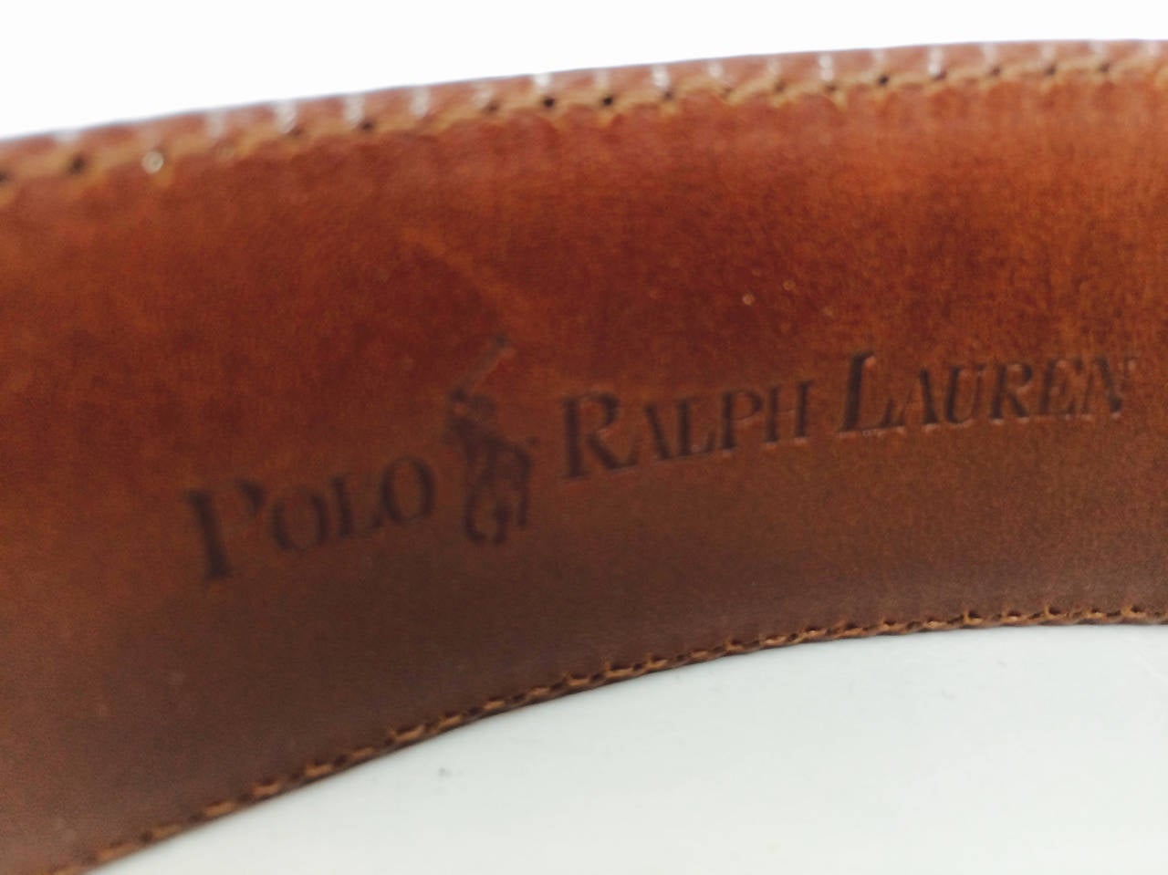 Polo Ralph Lauren wide cognac alligator belt 28 1