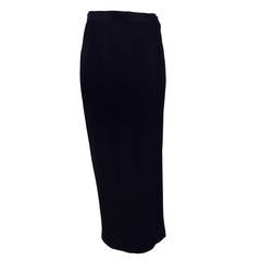 Yves St Laurent Rive Gauche black hammered satin evening skirt