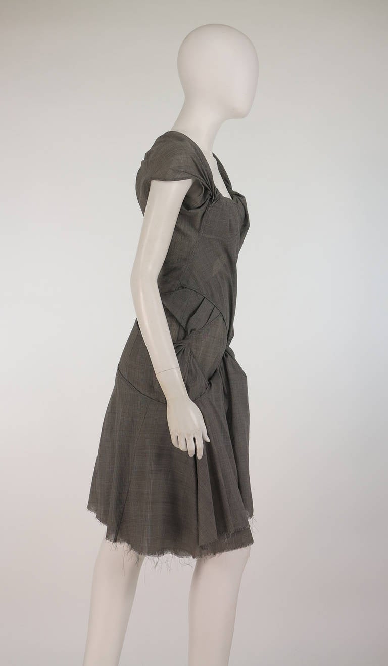 JUNYA WATANABE Comme des Garcons wrapped & tied up plaid dress In Excellent Condition In West Palm Beach, FL