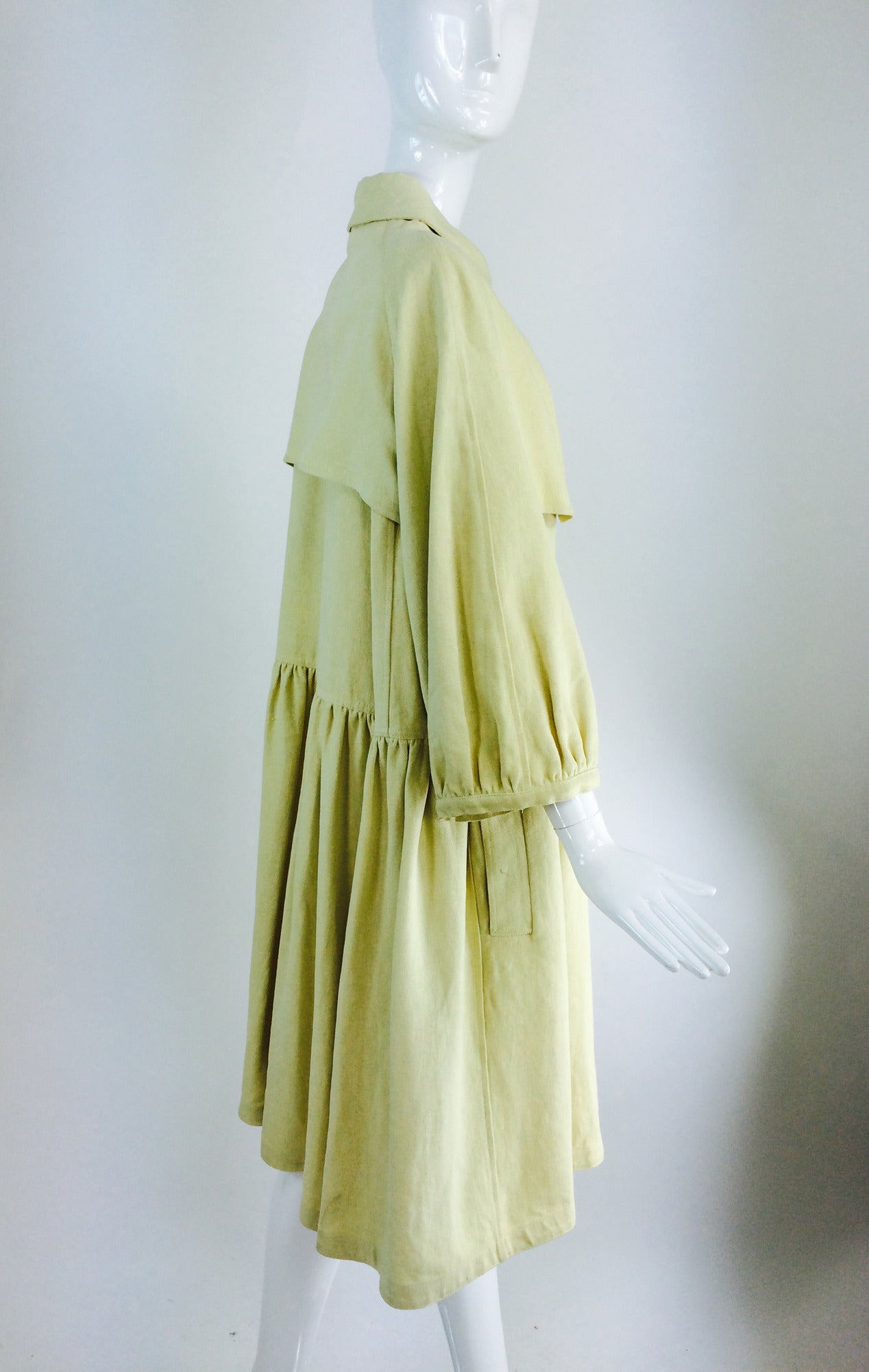 Burberry butter yellow hemp coat dress 2005 1