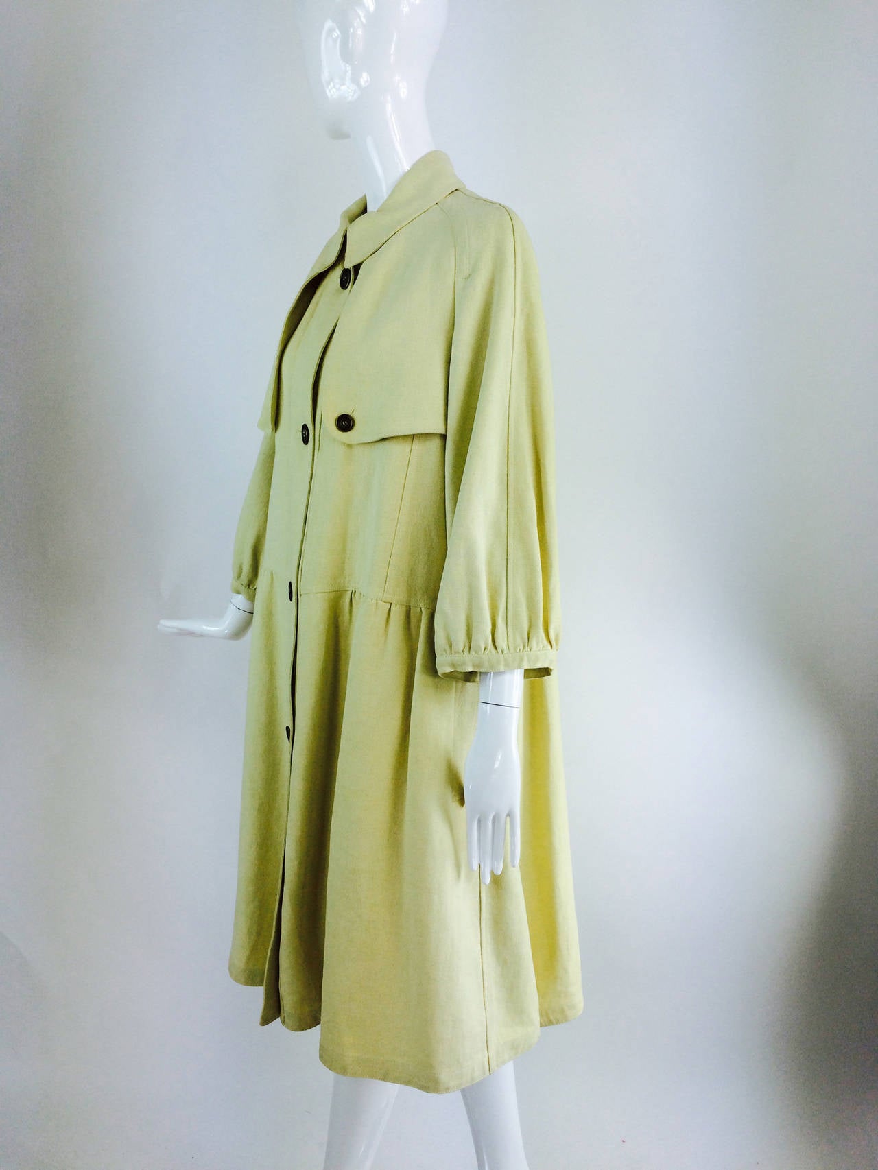 Burberry butter yellow hemp coat dress 2005 4