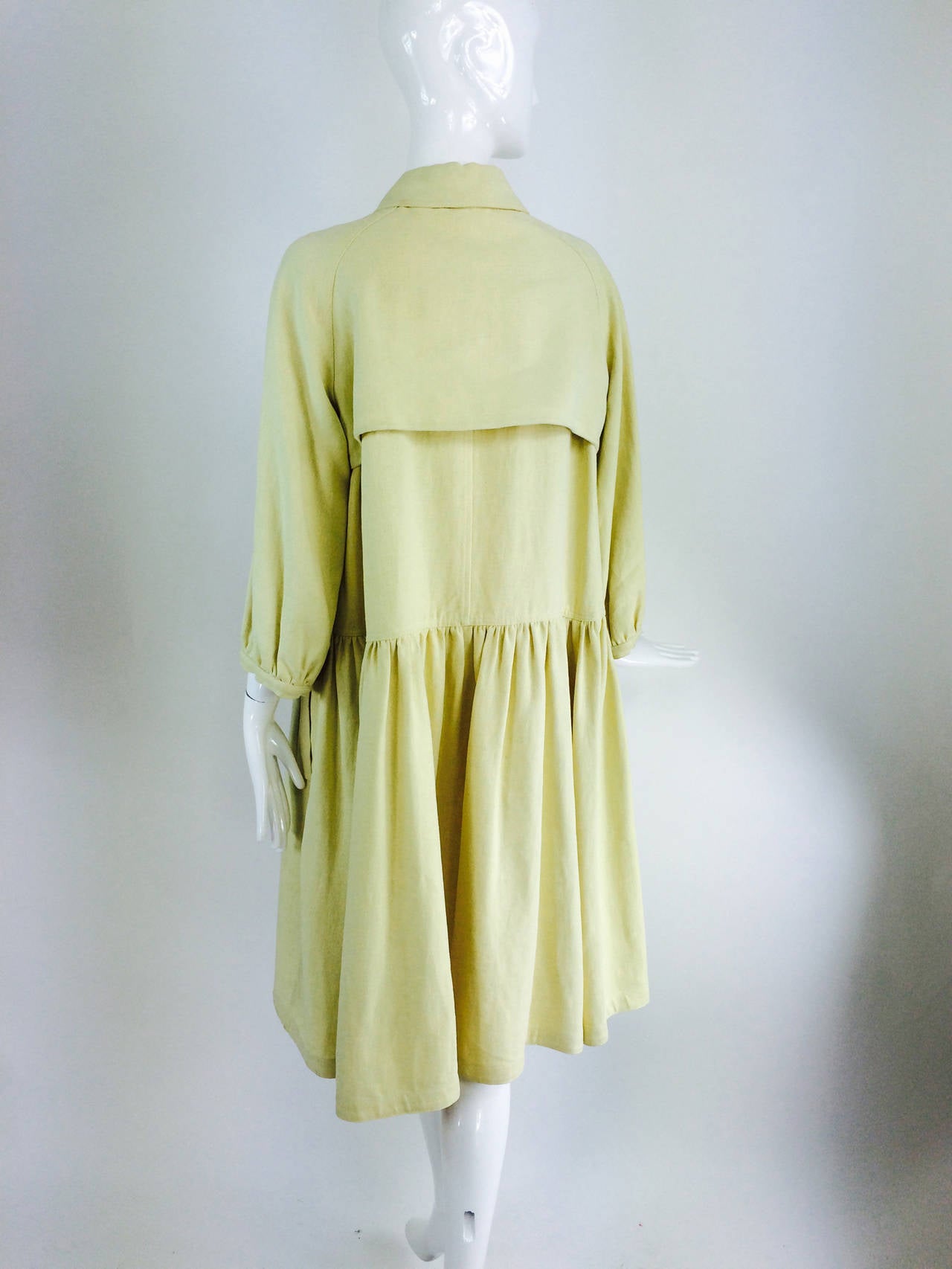 Burberry butter yellow hemp coat dress 2005 3