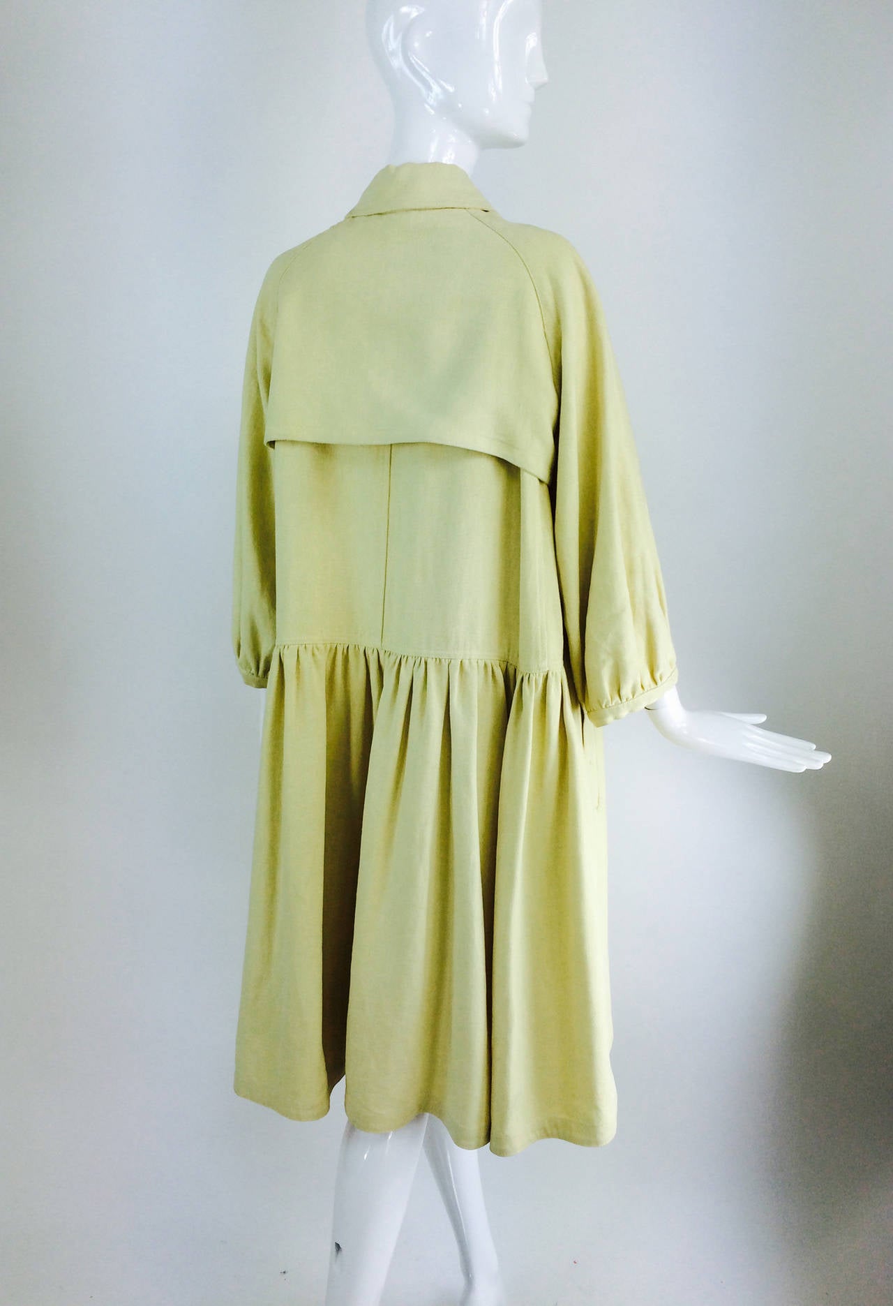 Burberry butter yellow hemp coat dress 2005 2