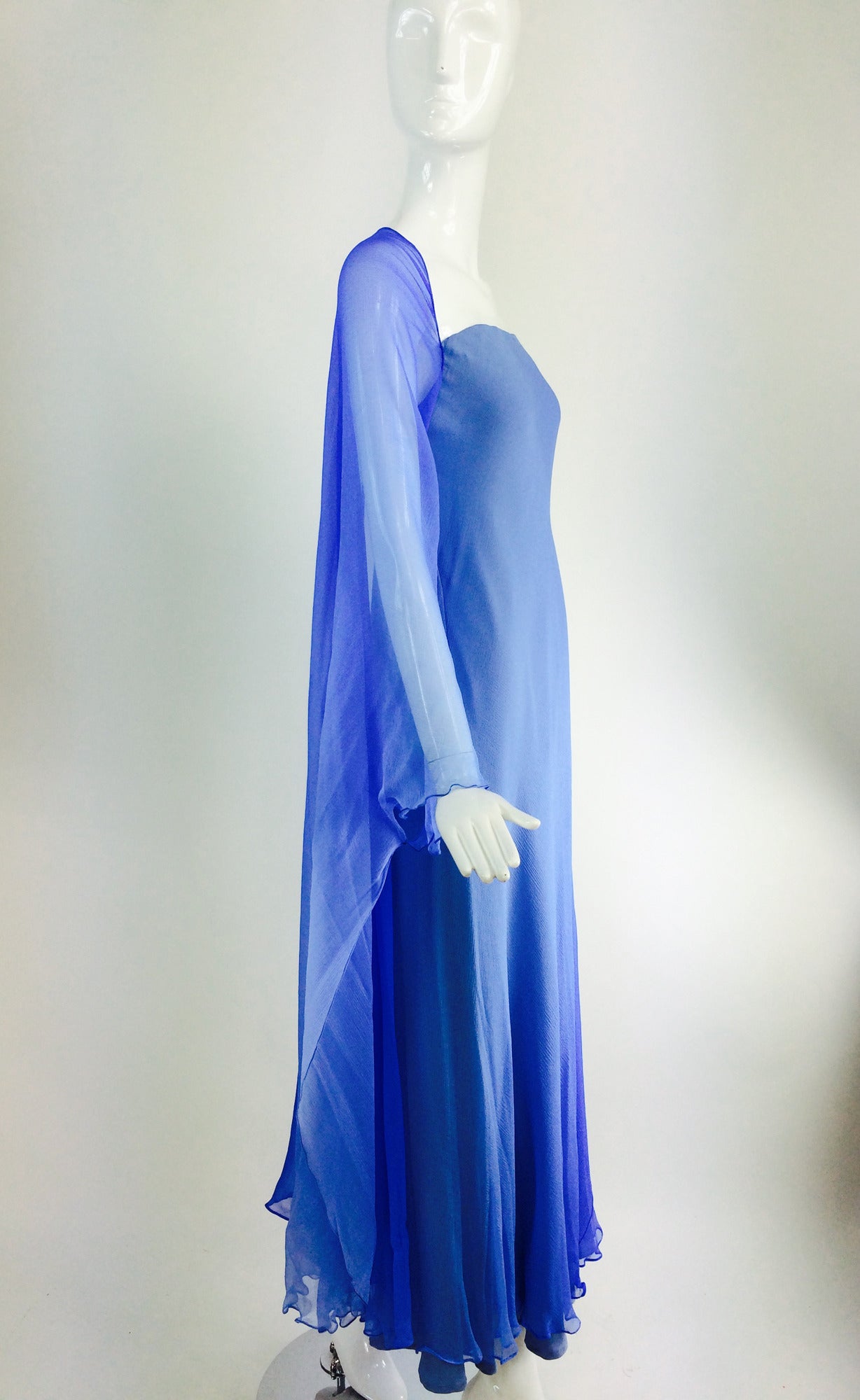 cerulean silk gown