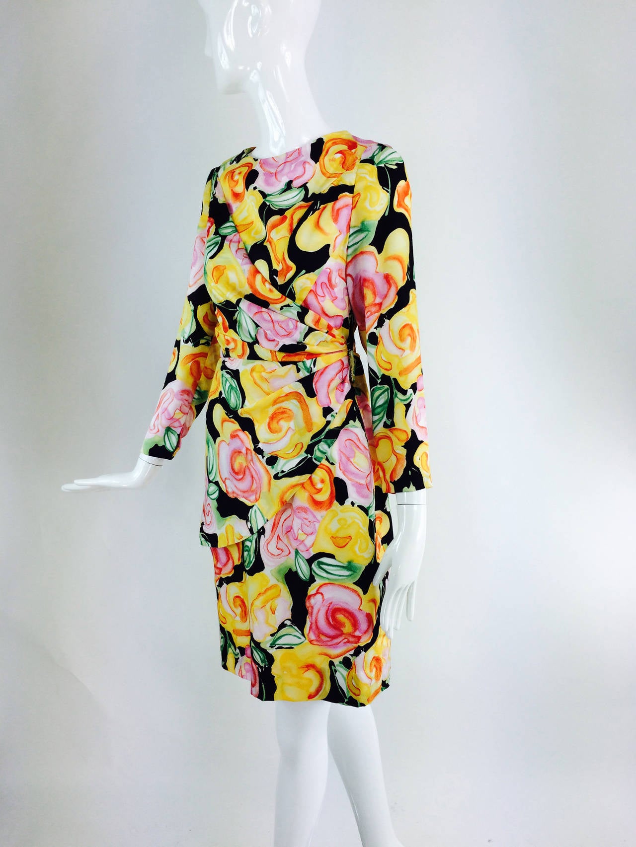 Fiandaca silk floral day dress 1990s For Sale at 1stDibs | fiandaca ...