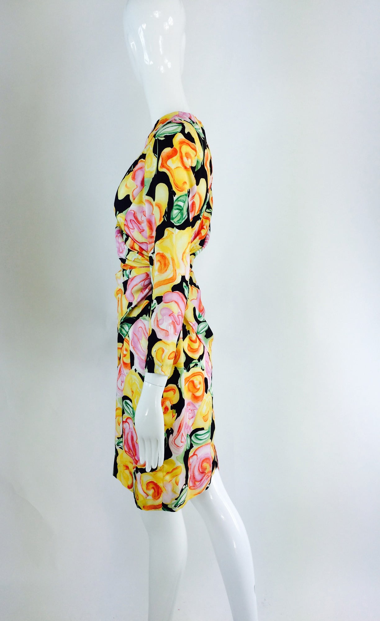 Women's Fiandaca silk floral day dress 1990s