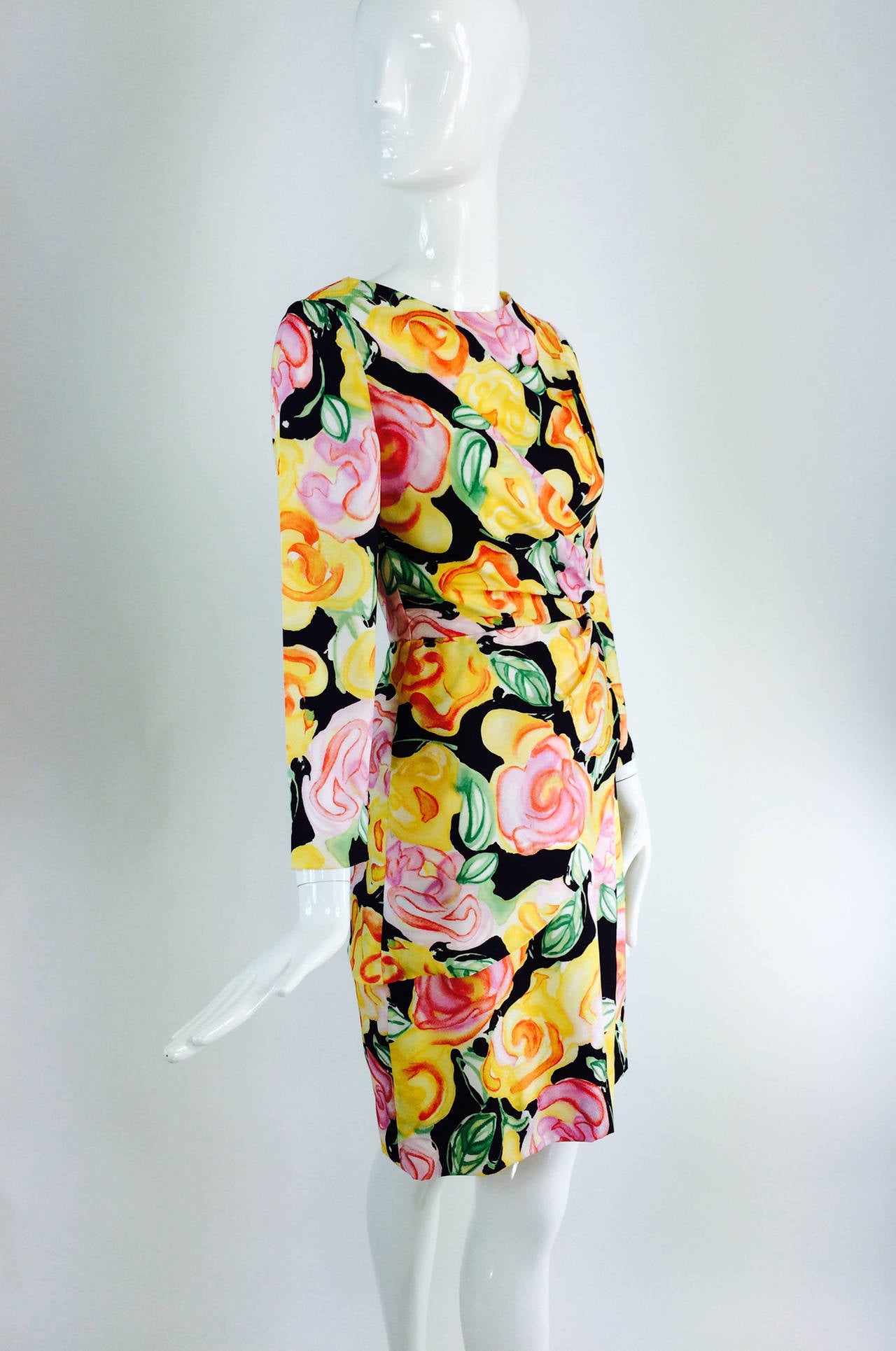 Fiandaca silk floral day dress 1990s For Sale at 1stDibs | fiandaca ...