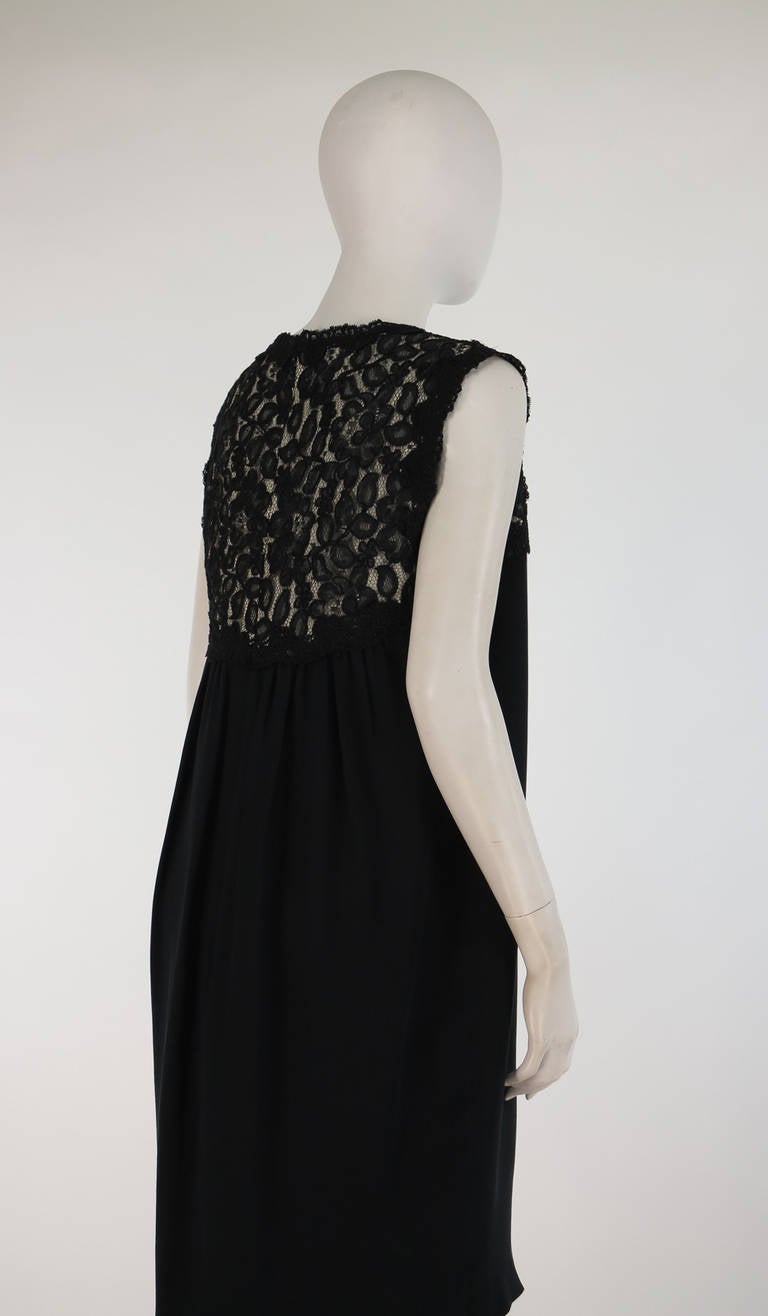 Women's Bill Blass crepe & lace little black cocktail dress