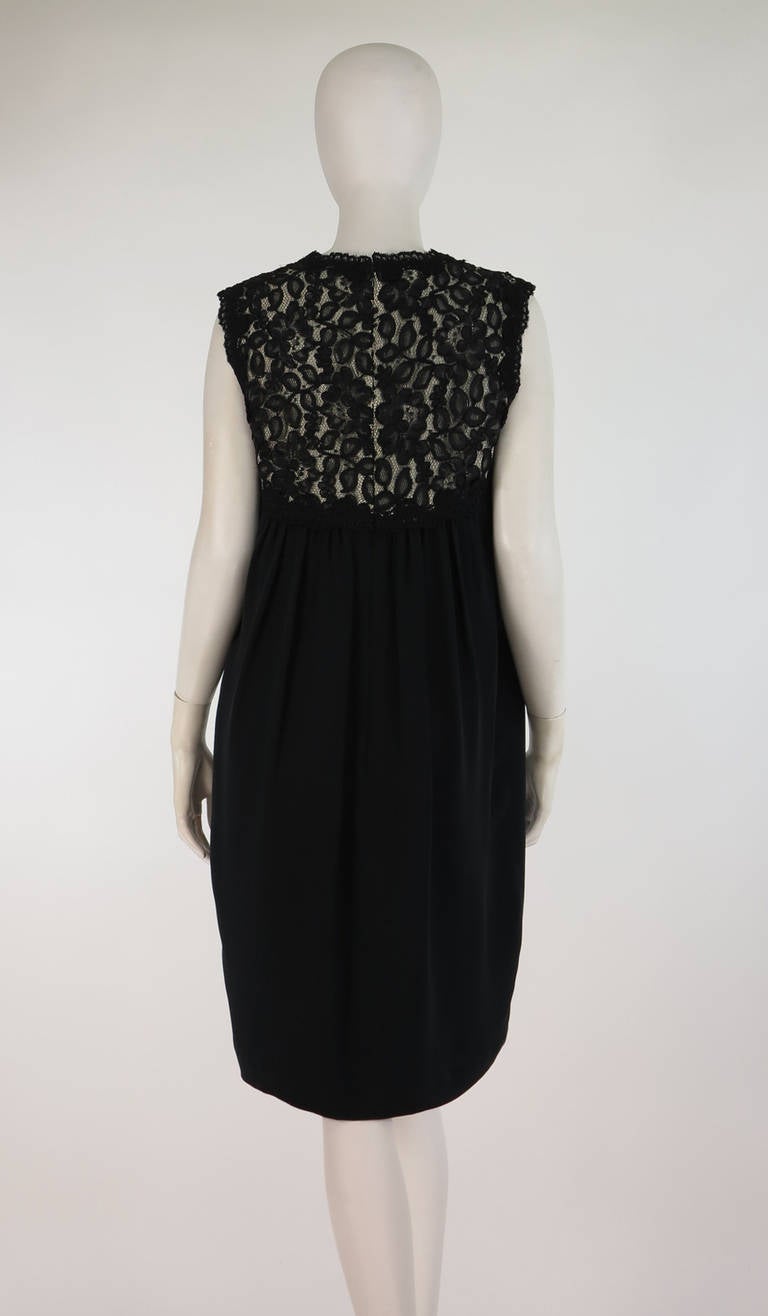 Bill Blass crepe & lace little black cocktail dress 1