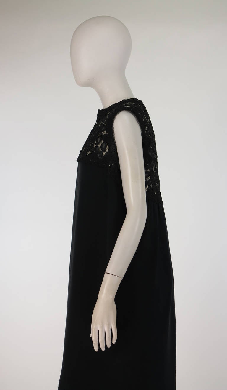Bill Blass crepe & lace little black cocktail dress 3