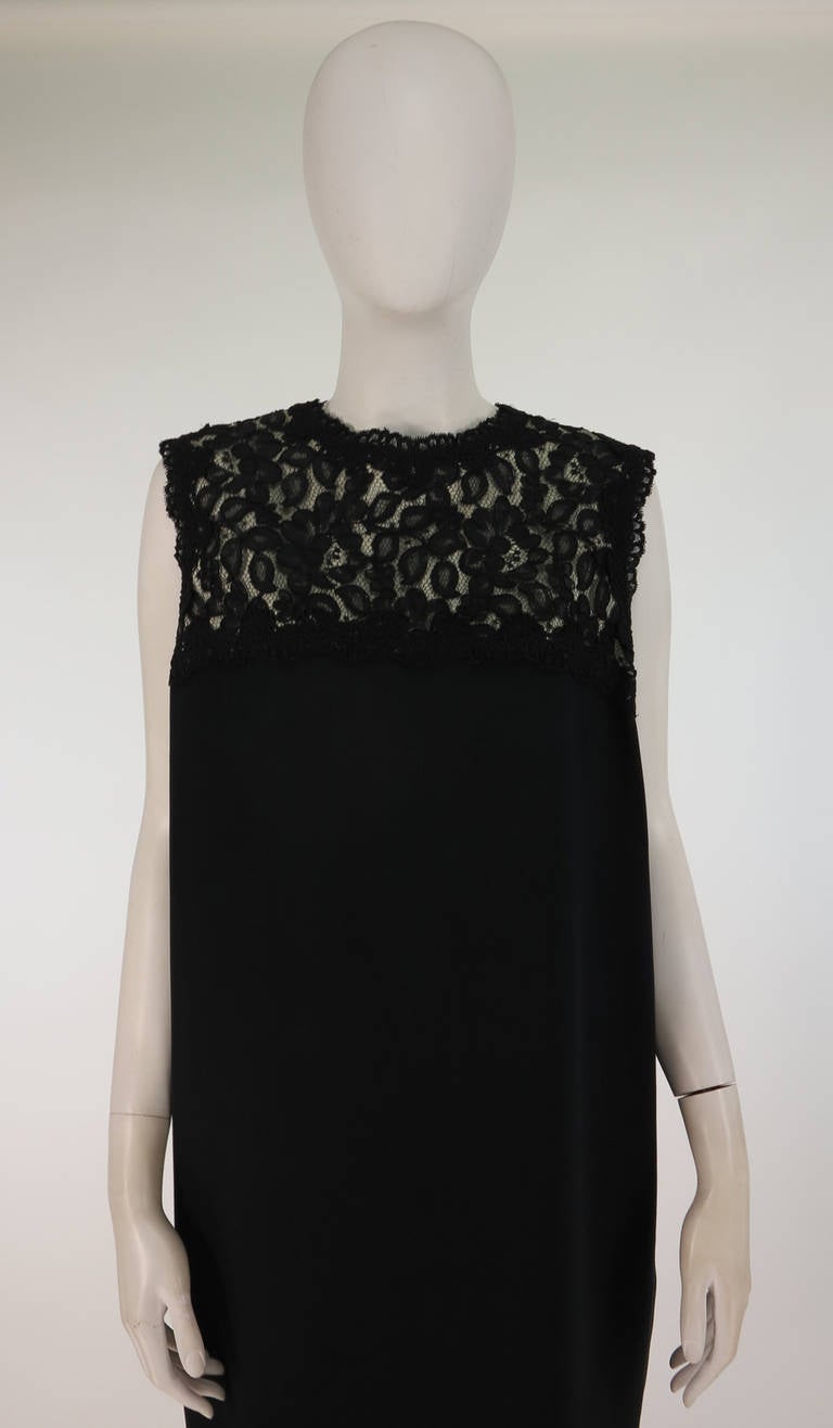 Bill Blass crepe & lace little black cocktail dress 5