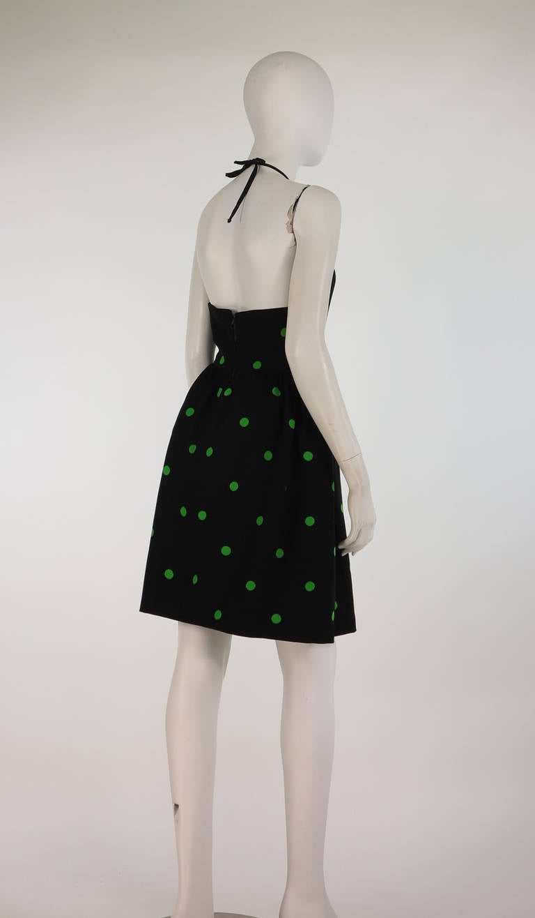 1960s Lanvin flower power halter mini dress In Excellent Condition In West Palm Beach, FL