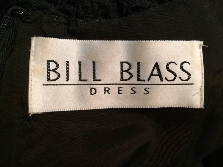 Bill Blass crepe & lace little black cocktail dress 4