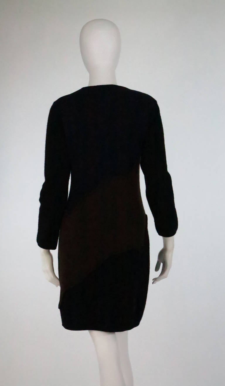 Laura Biagiotti colour block cashmere dress In Excellent Condition In West Palm Beach, FL