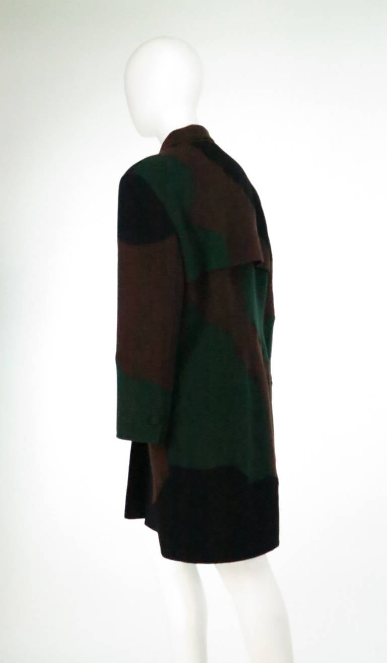 Laura Biagiotti pieced colour block double face wool coat 1