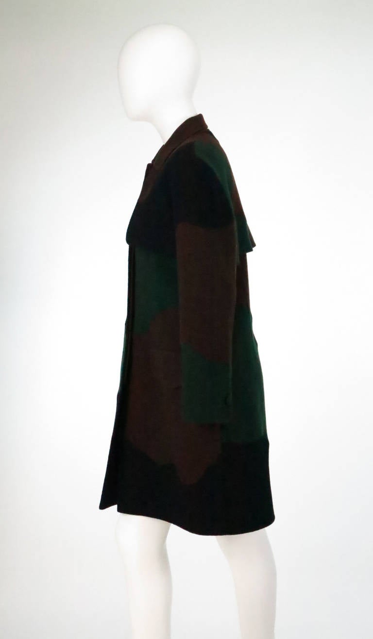 Laura Biagiotti pieced colour block double face wool coat 2