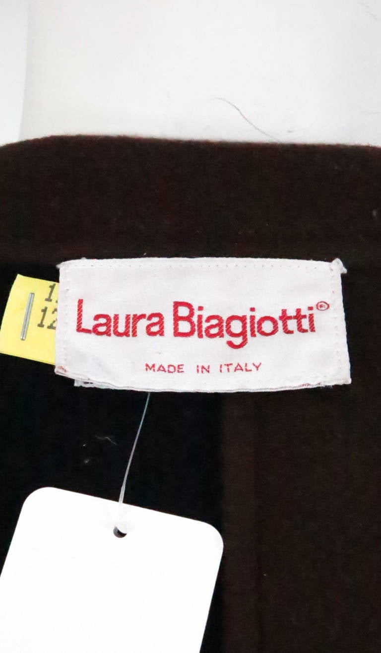 Laura Biagiotti pieced colour block double face wool coat 3