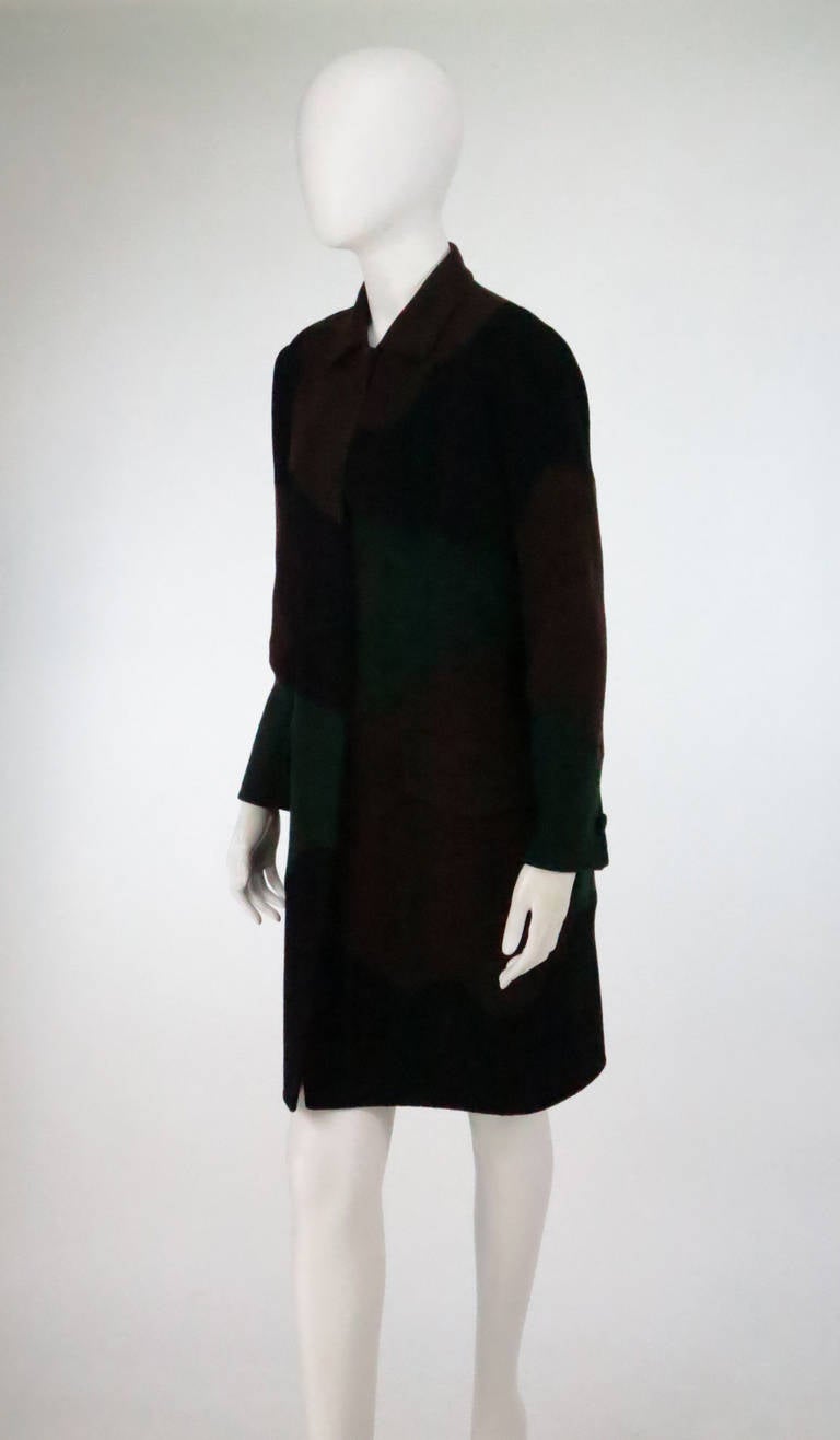 Laura Biagiotti pieced colour block double face wool coat 4