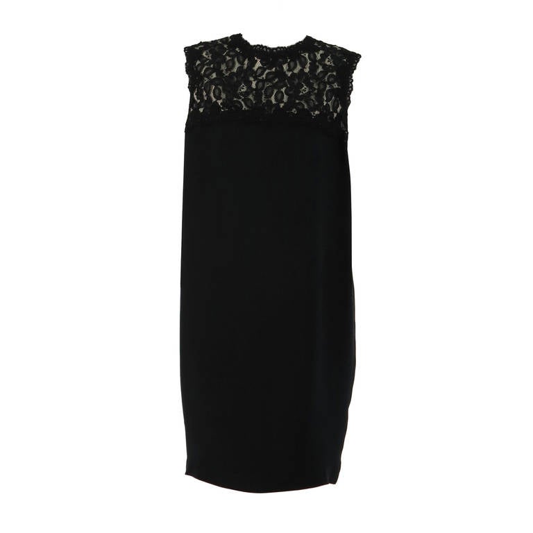 Bill Blass crepe & lace little black cocktail dress