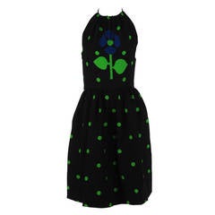1960s Lanvin flower power halter mini dress 12