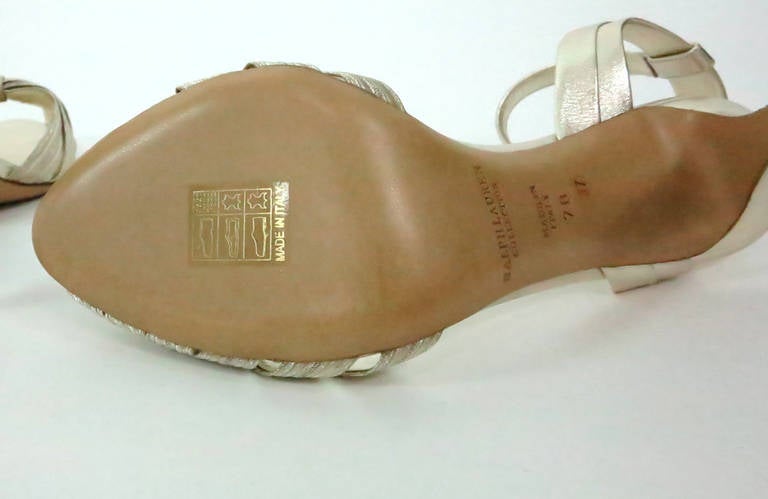 Women's Ralph Lauren Collection silver 30s inspired evening sandals unworn