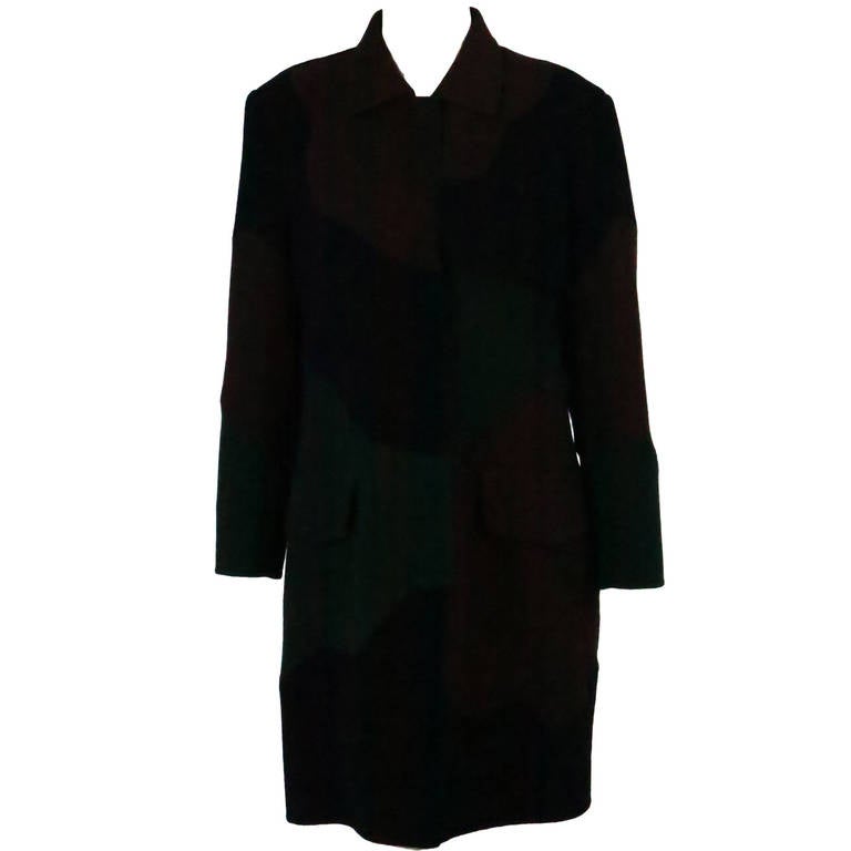 Laura Biagiotti pieced colour block double face wool coat