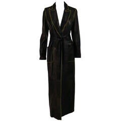 Givenchy Couture buttery soft lambskin leather maxi coat in black