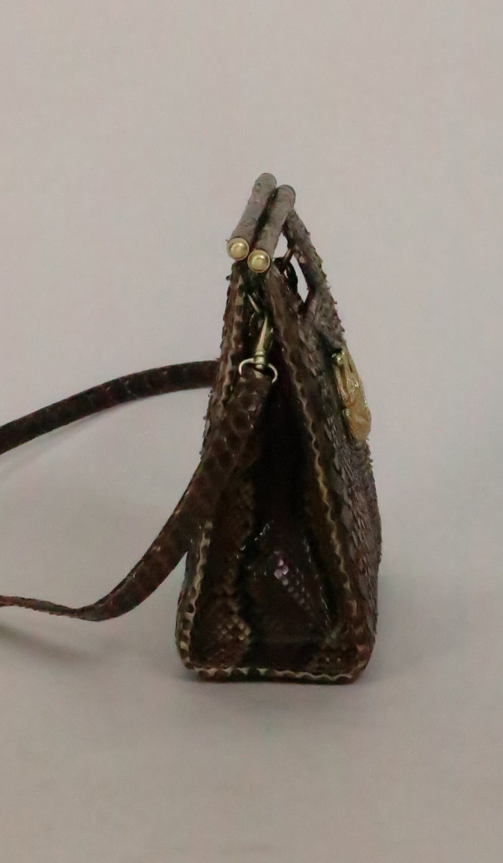 1991 Barry Kieselstein Cord natural python handbag In Excellent Condition In West Palm Beach, FL