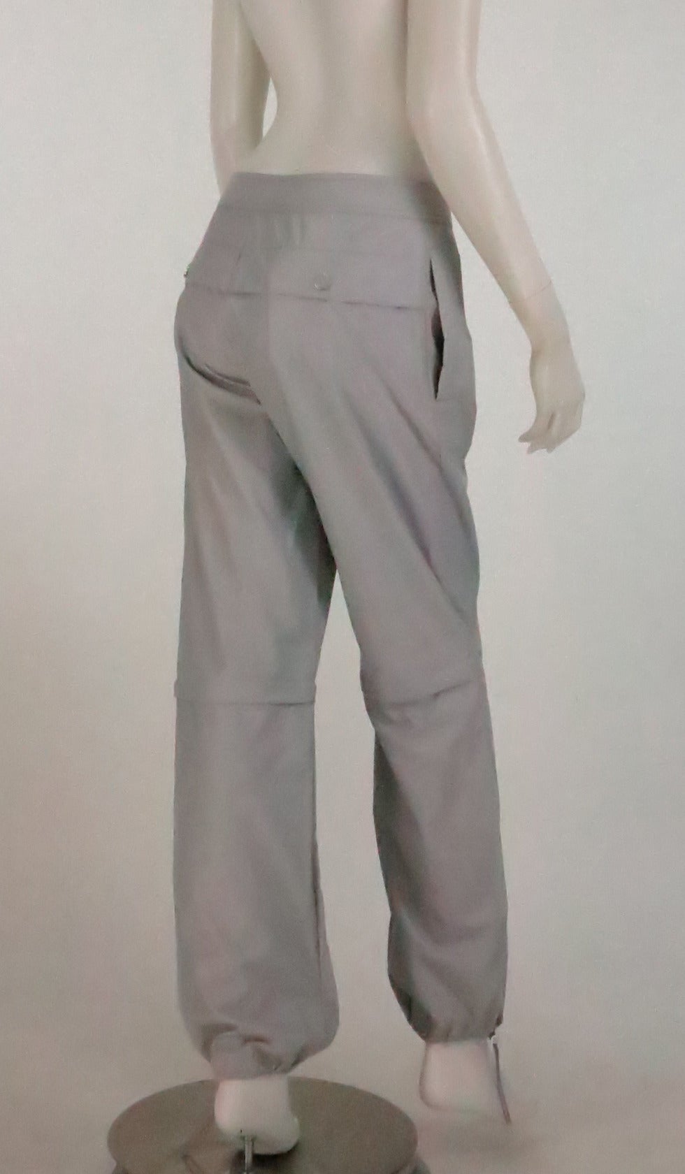 Women's 2001 Chanel identification gray zip hem sport pants/shorts