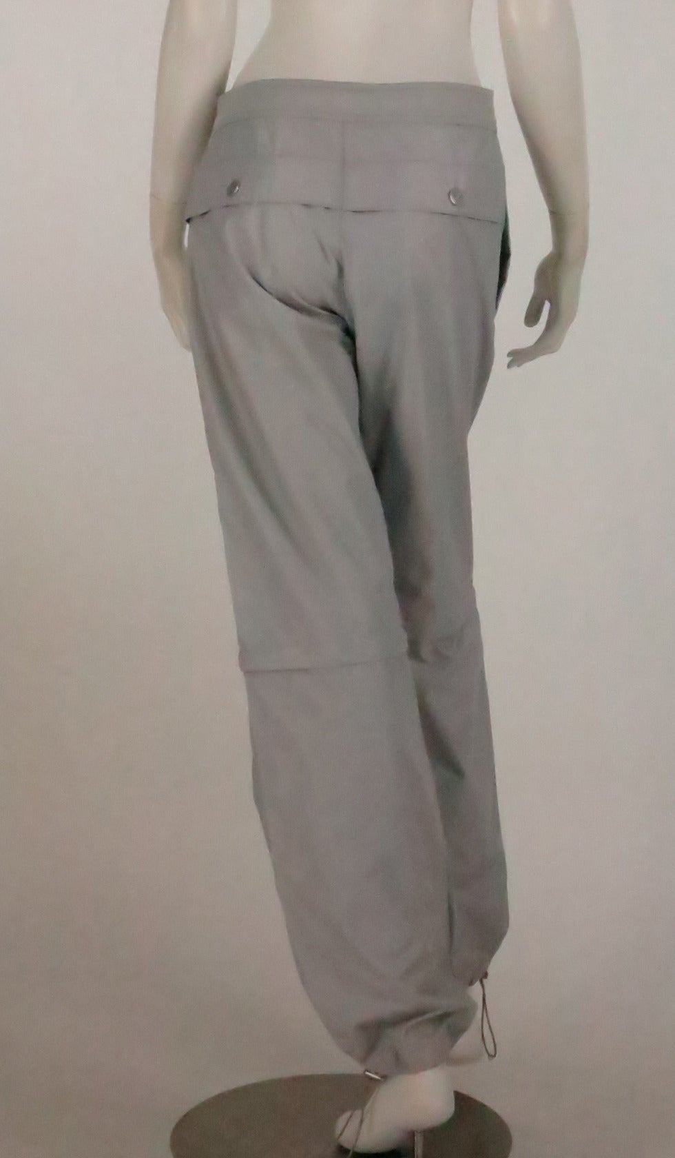 2001 Chanel identification gray zip hem sport pants/shorts 1