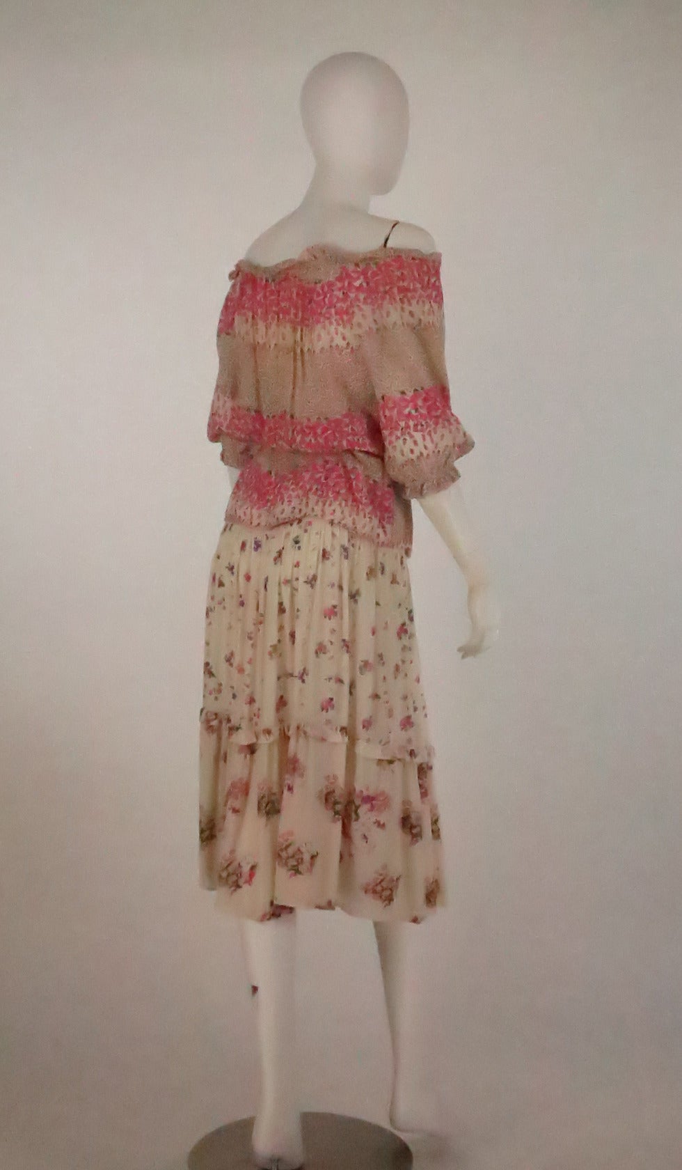 Rare 60s label Mushroom by Perlei London romantic floral pesant dress 3