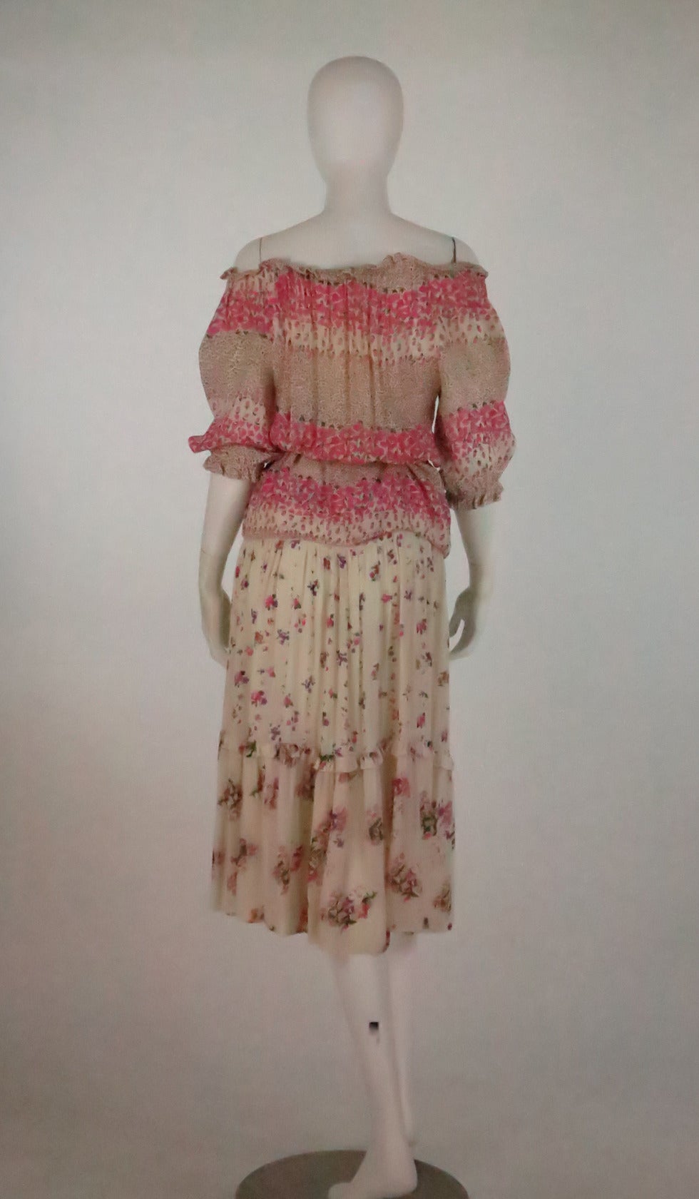 Rare 60s label Mushroom by Perlei London romantic floral pesant dress 2