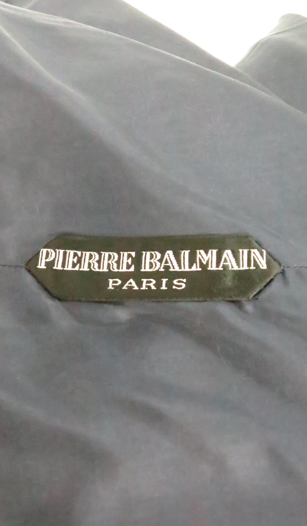 Pierre Balmain numbered Couture navy silk cloque shift dress 5