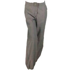 2001 Chanel identification gray zip hem sport pants/shorts