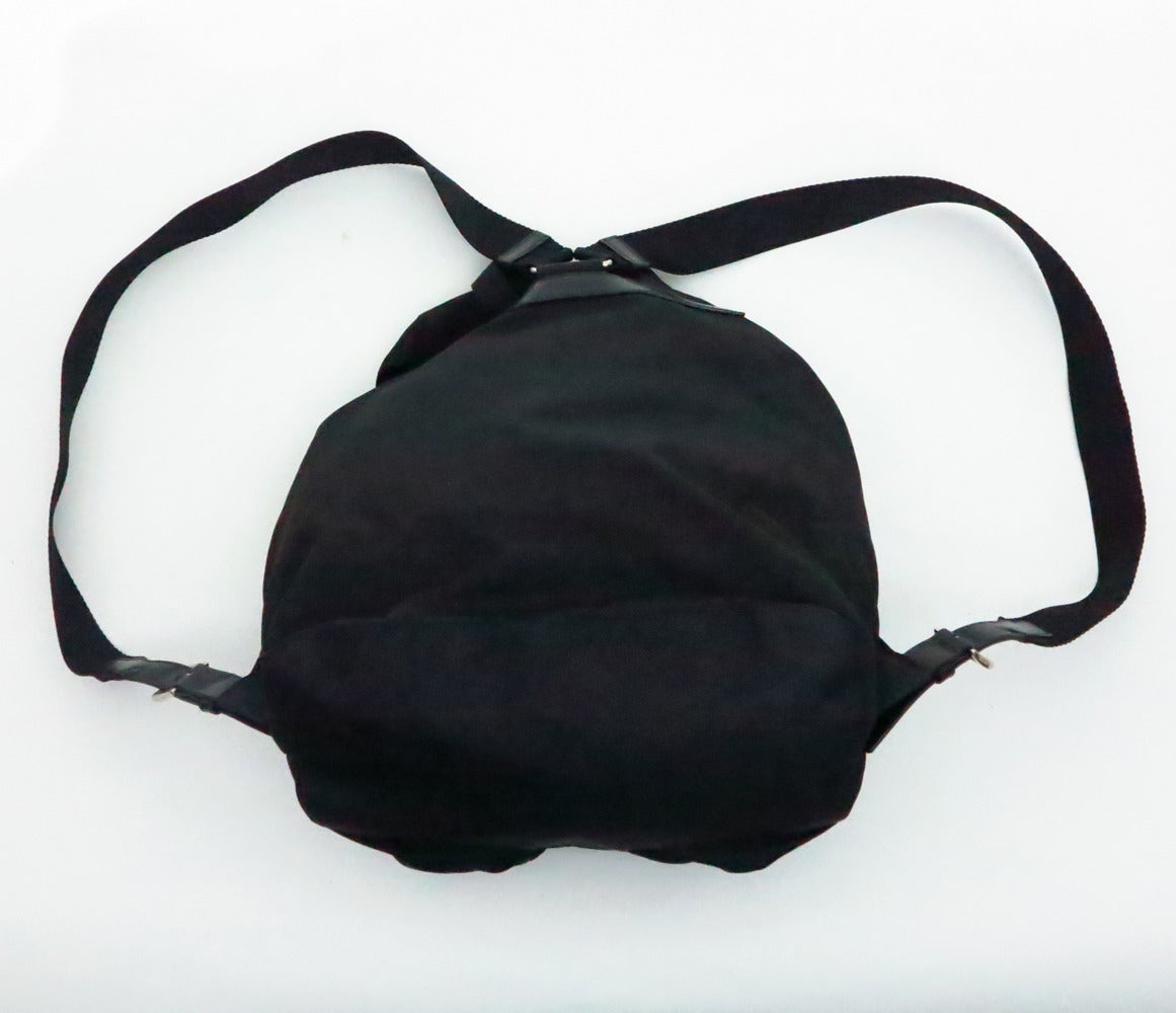 Iconic Prada black nylon & leather back pack 2