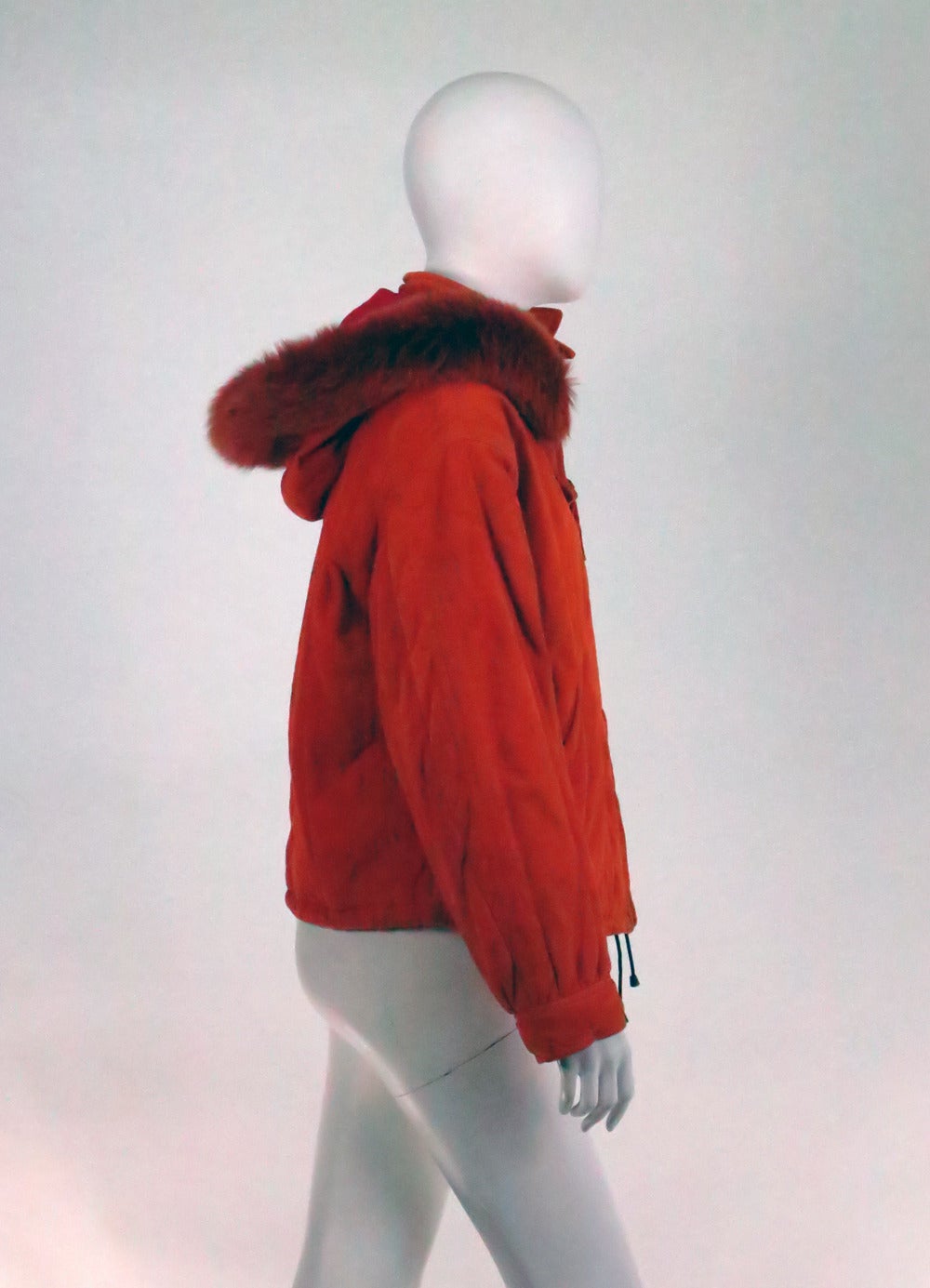 Oggi Italy Persimmon suede & fox fur parka 1970s 3